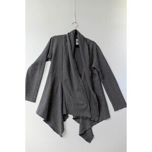 Flutter Squeak Gray open cardigan asymmetrical M womens *stain